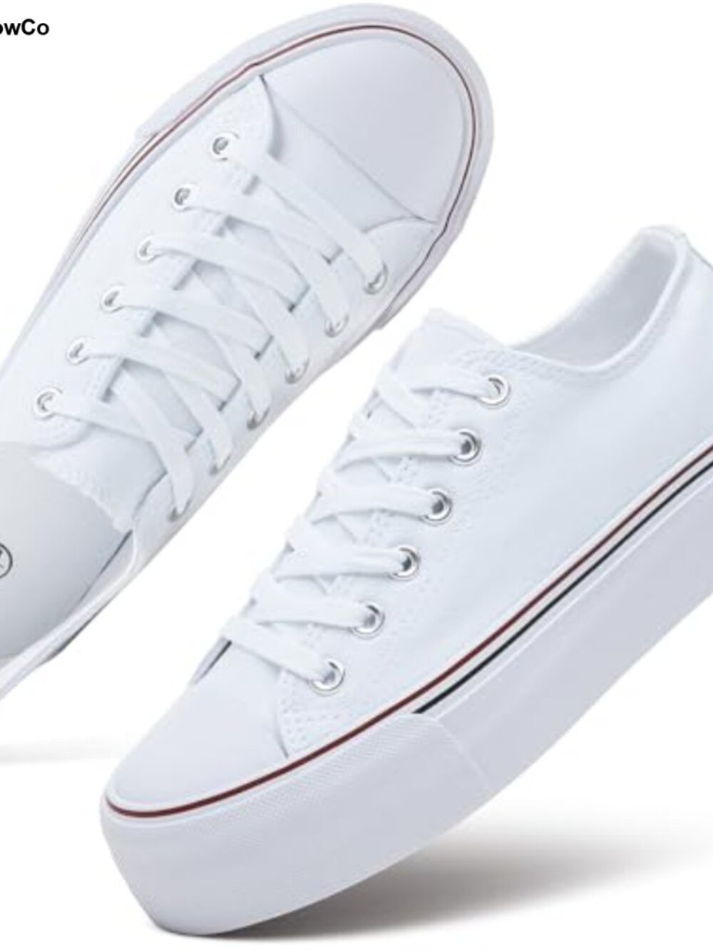 Platform Canvas Sneakers Lace-Up Tennis Shoes Casual Athletic